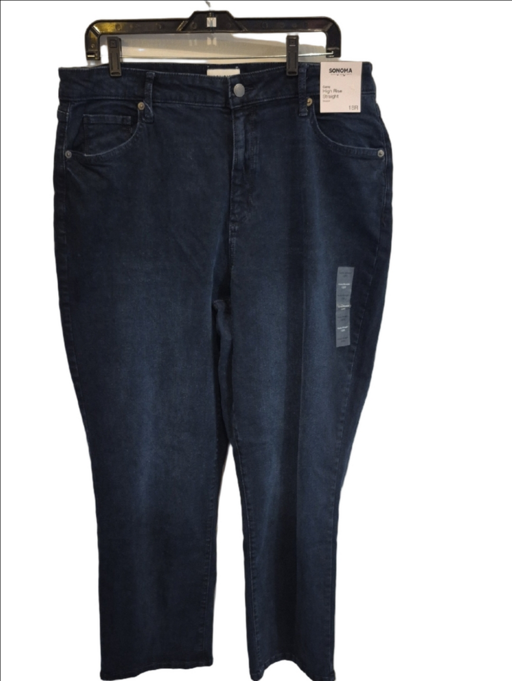 Sonoma  High-Rise Curvy Straight Jeans - Dark Navy Blue